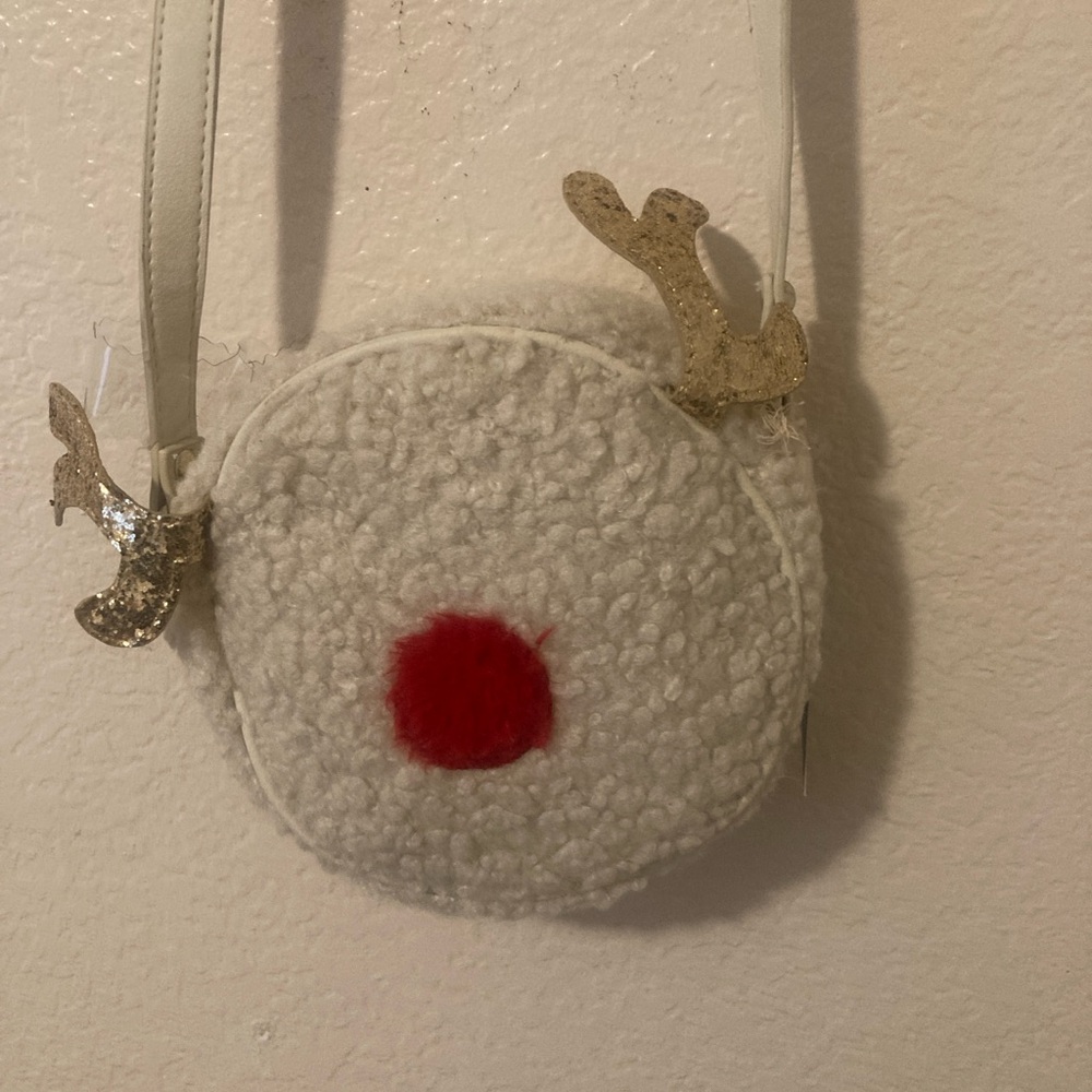 Mad Love Cream and Red gold antlers Textured Crossbody Bag